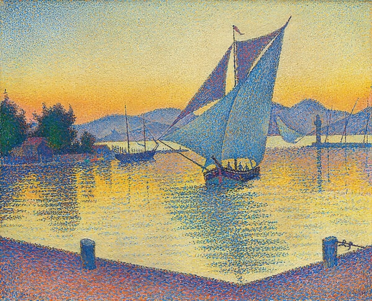 Paul Signac Haven bij zonsondergang , Opus 236 1892